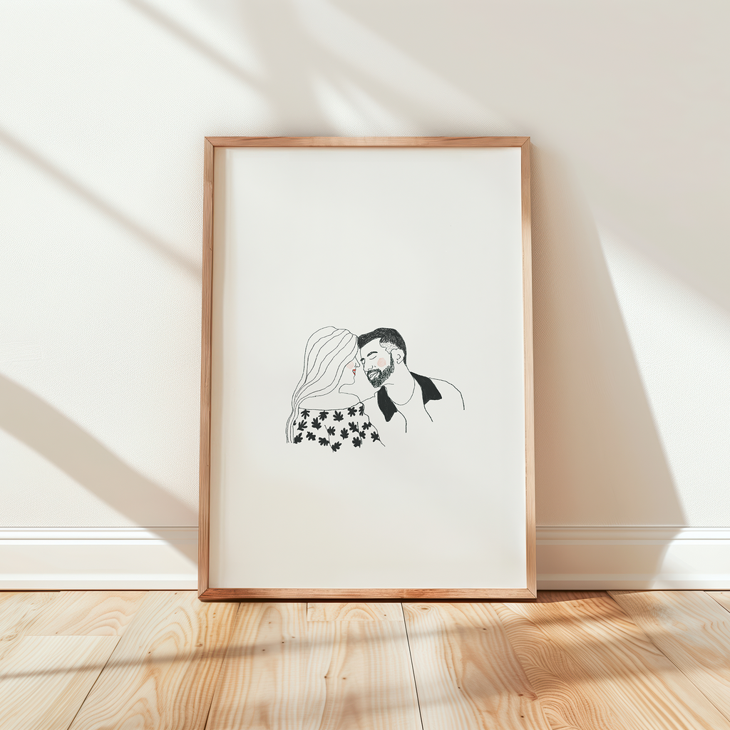 Pareja ilustración Básica - Blanco y Negro