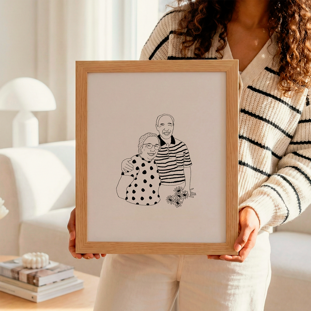 Pareja ilustración Básica - Blanco y Negro