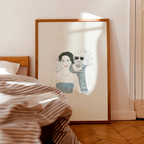 Pareja ilustración Completa - Color + Texto + Ornamentos