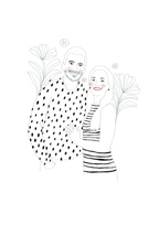 Pareja ilustración Completa - Color + Texto + Ornamentos