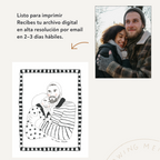 Pareja ilustración Completa - Color + Texto + Ornamentos