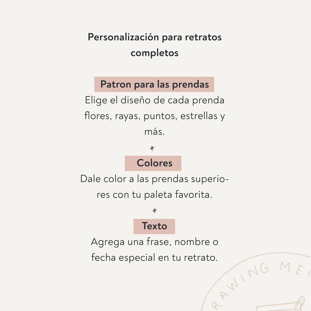 Pareja ilustración Completa - Color + Texto + Ornamentos