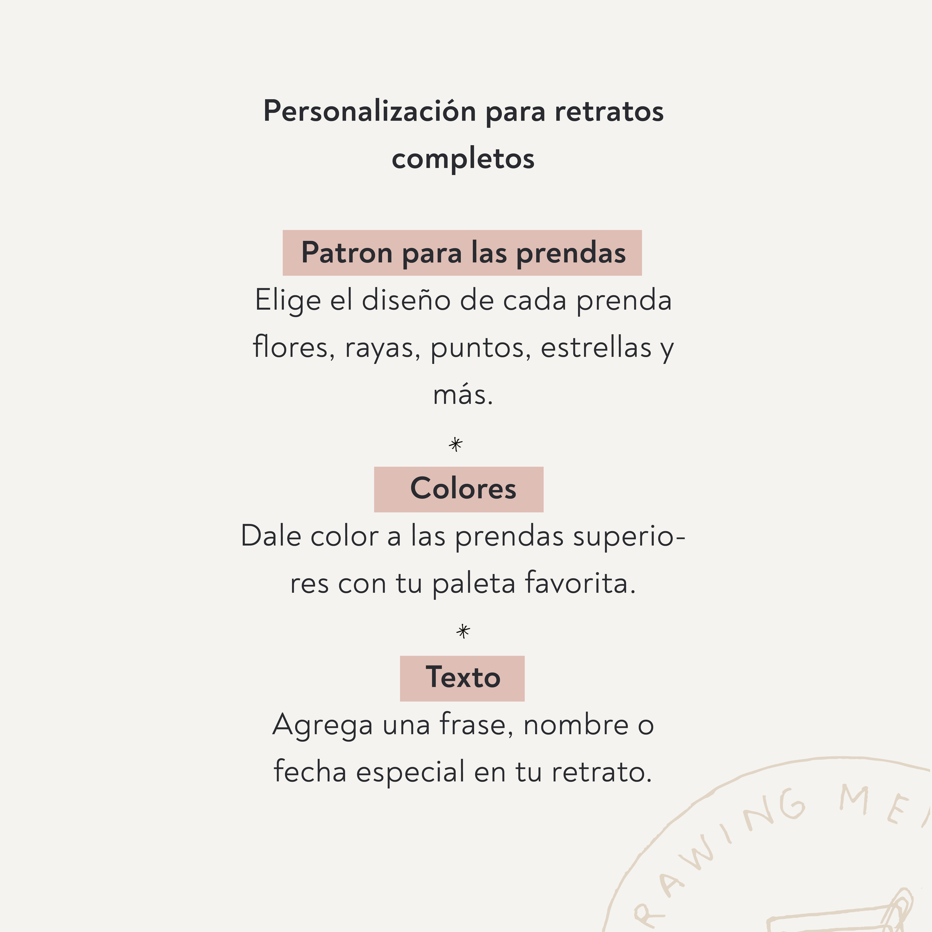 Pareja ilustración Completa - Color + Texto + Ornamentos